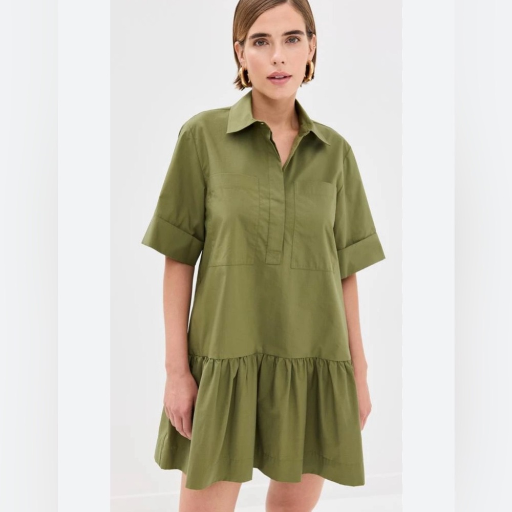 NWT SIMKHAI Cris Short Sleeve Shirt Dress